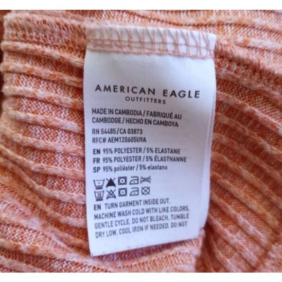 AMERICAN EAGLE PEACH RIBBED SWEATER SZ.M EUC. - Picture 4 of 4